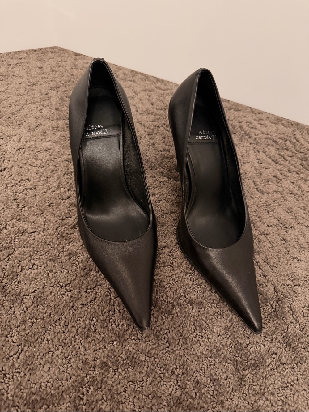 JEFFREY CAMPBELL Classic Black Pointed-Toe Stiletto Pumps - Picture 2 of 6